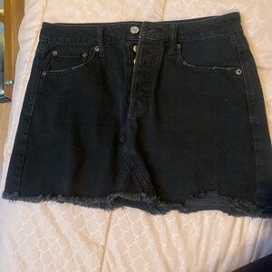 American eagle black denim mini skirt